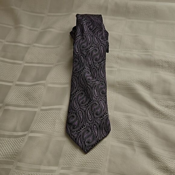 Bellissimo Silk Tie Purple/ Black - Picture 2 of 16